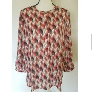 NWT JM Collection Women's 3/4 Sleeve Printed Top